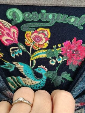 Desigual Floral Peacock Design Long Top Or Dress From Spain